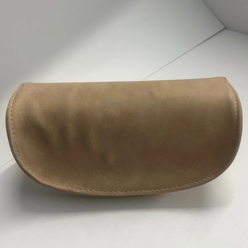 Chloé Large Tan Beige Structured Snap Sunglasses Case